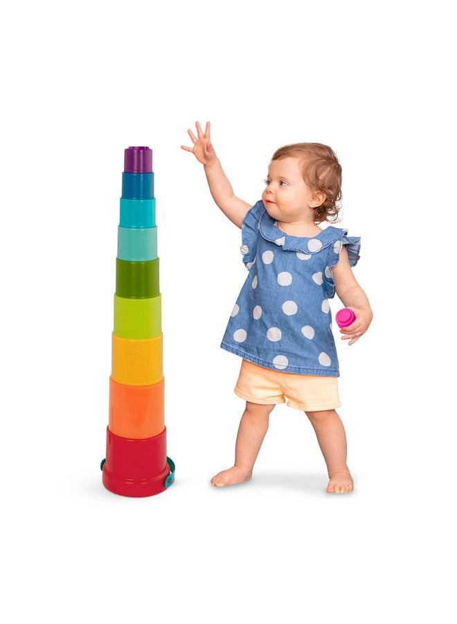 Battat - Stacking Toy - Educational & Dexterity Toy - Nesting Cup Playset - Water & Beach Toys - 18 Months + - Stack Up Cups, Medium, 10 pieces set - Image 1