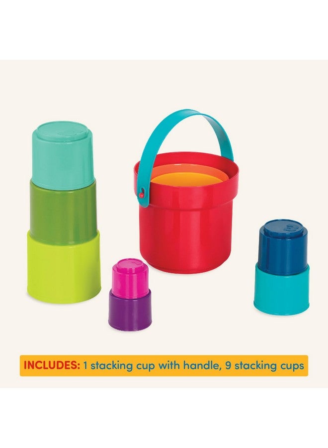 Battat - Stacking Toy - Educational & Dexterity Toy - Nesting Cup Playset - Water & Beach Toys - 18 Months + - Stack Up Cups, Medium, 10 pieces set - Image 4