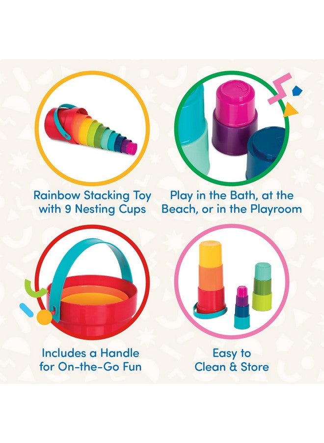 Battat - Stacking Toy - Educational & Dexterity Toy - Nesting Cup Playset - Water & Beach Toys - 18 Months + - Stack Up Cups, Medium, 10 pieces set - Image 3