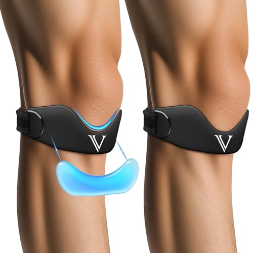 JHVW Patellar Tendon Support Strap 2-Pack, Knee Brace for Women Men, Adjustable Knee Patella Band Strap for Tendonitis, Running, Squats (Black) - Image 1