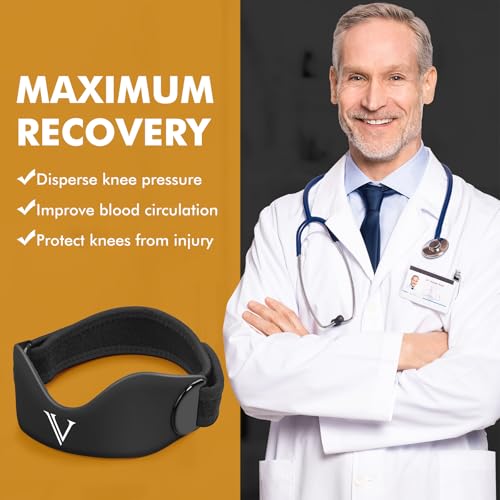 JHVW Patellar Tendon Support Strap 2-Pack, Knee Brace for Women Men, Adjustable Knee Patella Band Strap for Tendonitis, Running, Squats (Black) - Image 4