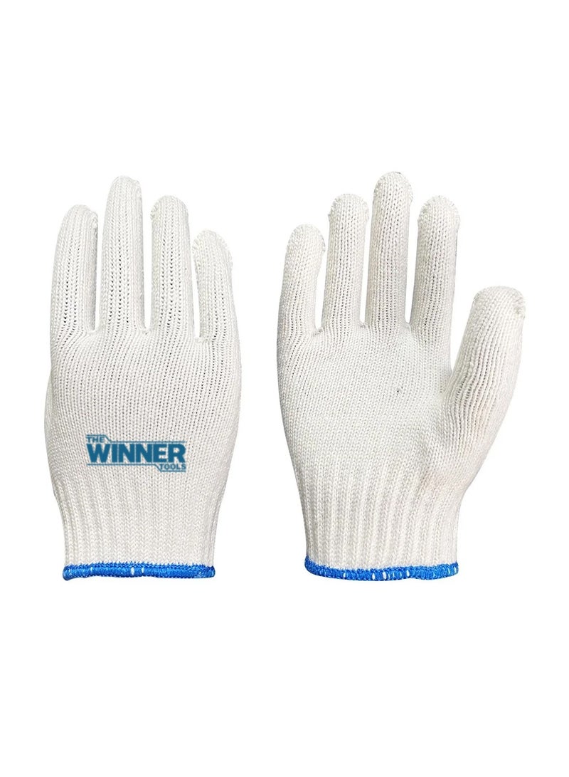 Winner WINNER Tools Cotton Poly Work Gloves 10 Pairs Set Durable 40% Cotton 60% Polyester Safety Gloves  - Image 4