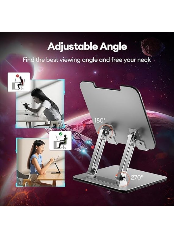 ايرس حامل معدني للهواتف والأجهزة اللوحية لأجهزة iPad - حامل مكتبي قابل للتعديل والطي لأجهزة iPhone 16 Pro Max وiPad Pro/Air/Mini وGalaxy Tab والمزيد - Image 4