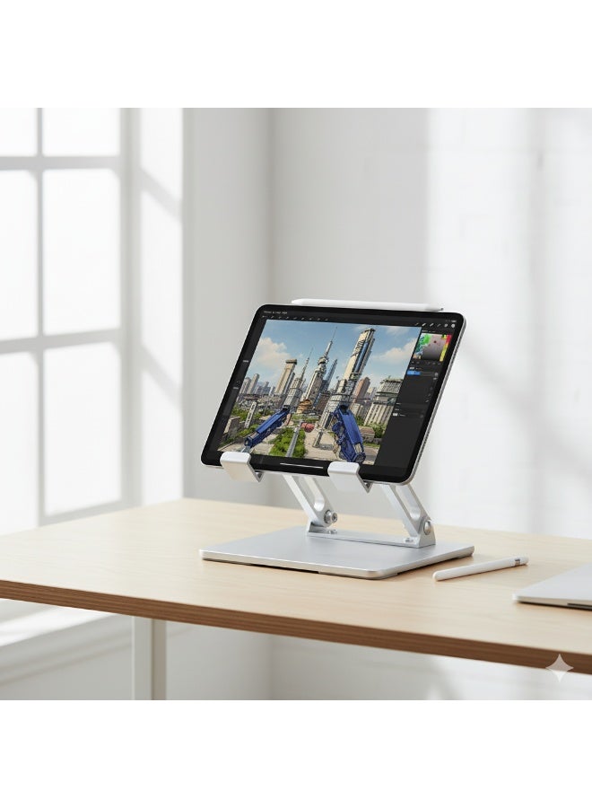 ايرس حامل معدني للهواتف والأجهزة اللوحية لأجهزة iPad - حامل مكتبي قابل للتعديل والطي لأجهزة iPhone 16 Pro Max وiPad Pro/Air/Mini وGalaxy Tab والمزيد - Image 2