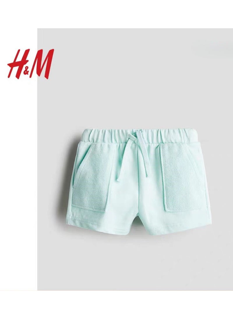 H and M - HM Children's Summer Cotton Casual Simple Elastic Waist Comfortable Casual Pants - Image 1