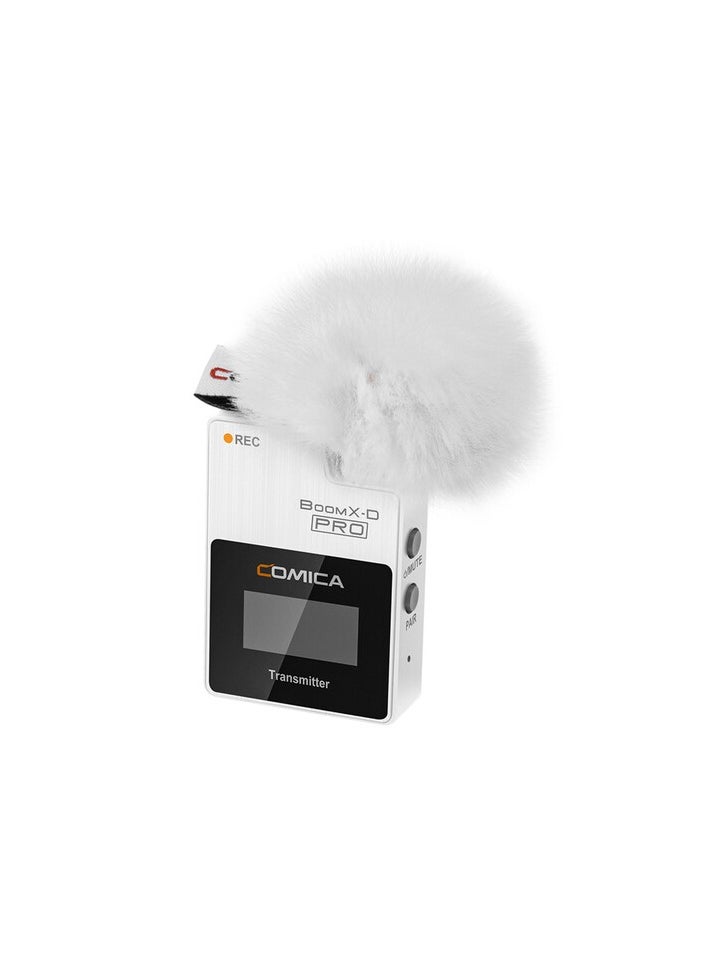 COMICA Comica Audio BoomX-D PRO D2 Ultracompact 2-Person Digital Wireless Microphone System/Recorder (2.4 GHz, White)  - Image 2