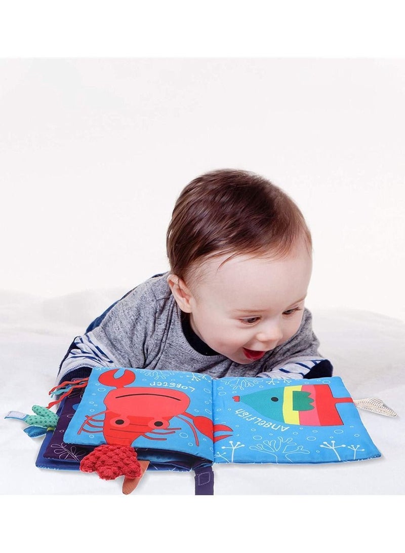 NIBEMINENT Baby Early Education Cloth Book, Soft Book with 3D Animal Tail Quiet for Toddlers Safe Non-toxic First 0-3 Years Old Toddler Gift - Image 2