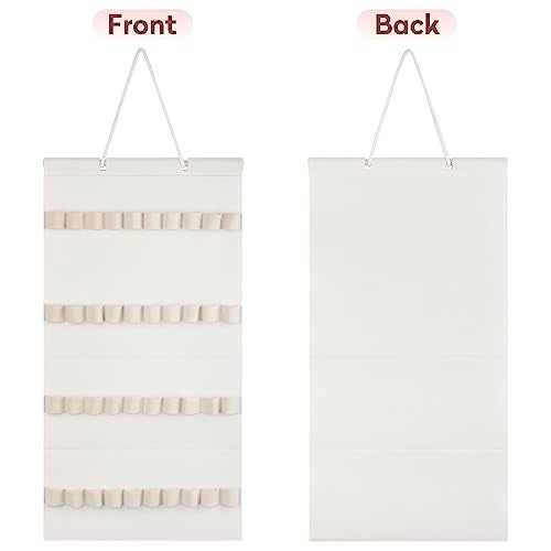 JOYMOMO Hanging Headband Holder For Girls,Felt Headband Organizer Headband Storage Holder Organizer For Headband (Without Headbands) (40 Slots Cream) - Image 3