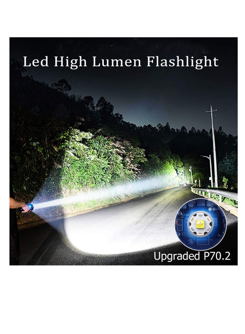 بروتون Super Bright Rechargeable LED Flashlights, 90000 Lumens XHP70.2 Tactical Flashlight, 10000mAh Parallel Battery, Zoomableu0026IPX5 Waterproof - Image 5