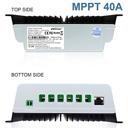 EPEVER MPPT Solar Charge Controller 40A 12V/24V Tracer4210AN + Remote Meter MT50 Monitor + RTS for Solar Panel Charge Controller Regulator with LCD Display (Tracer4210AN + MT50+RTS) - Image 3