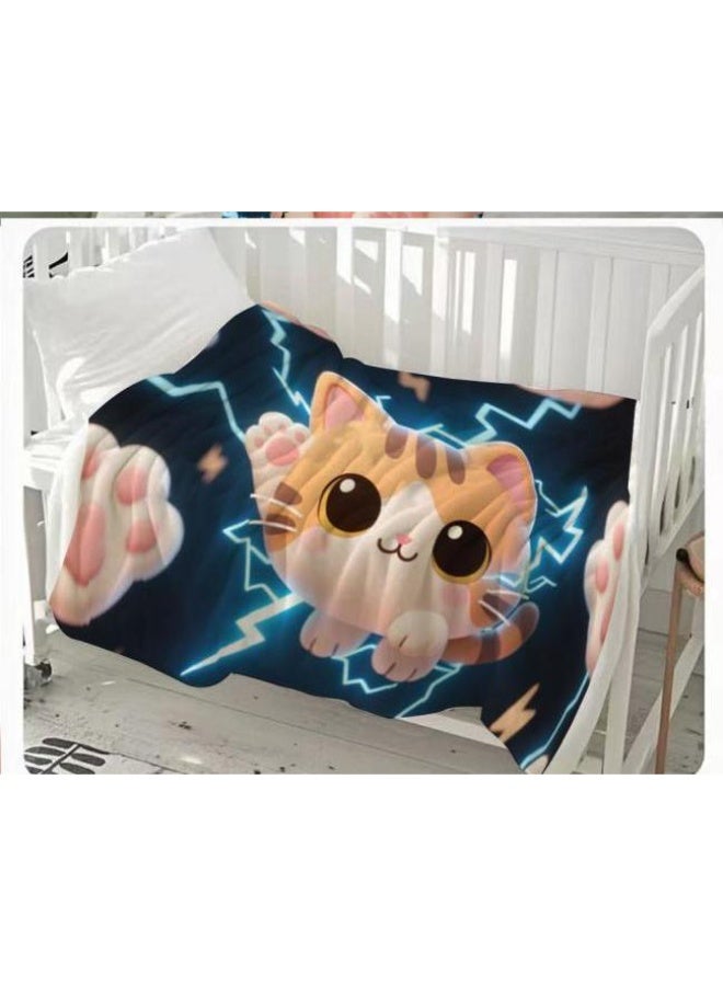 general Baby and children's cartoon flannel thin blanket (warm and comfortable, suitable for sleep, game use) 70cm*100cm - Image 1