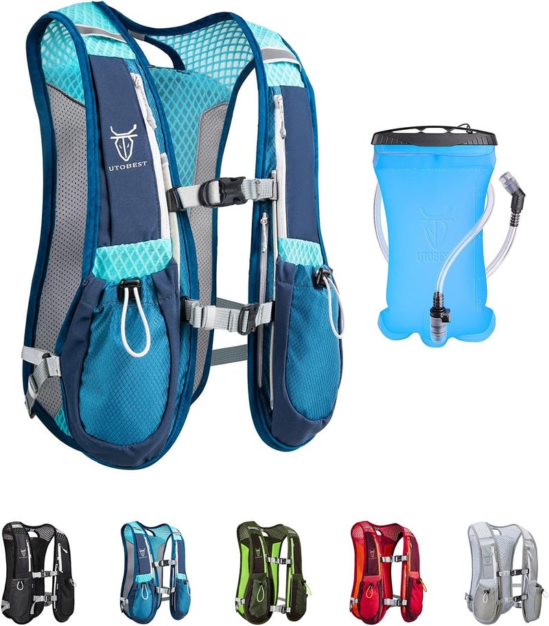 UTOBEST Running Vest, 5L Hydration Vest Lightweight, Breathable and Sweatproof Running Backpack, Adjustable Running Hydration Vest for Trail Running Marathon Race Jogging Cycling - Image 1