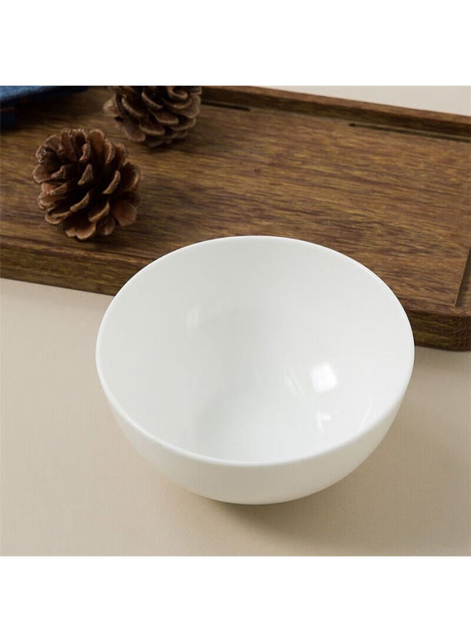 Sky Top Rice Bowl, Ceramic Noodle Bowl, Bone China Soup Bowl, Household Housewarming Hotel Tableware Set, Pure White 5-inch Aobow 4 Pieces - Image 2