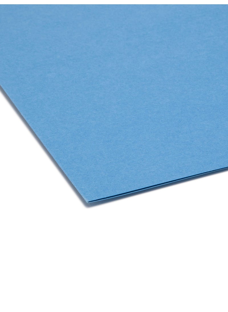 Smead Smead File Folder, Reinforced Straight-Cut Tab, Letter Size, Blue, 100 per Box (12010)  - Image 4