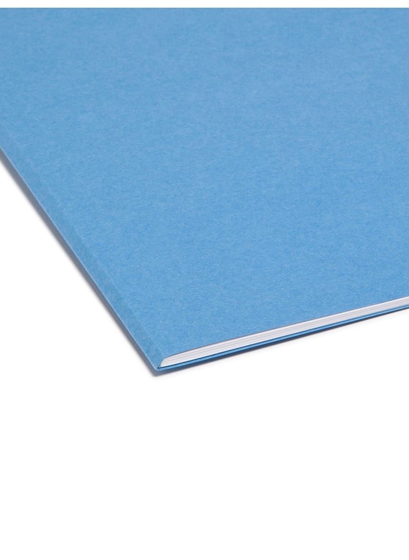 Smead Smead File Folder, Reinforced Straight-Cut Tab, Letter Size, Blue, 100 per Box (12010)  - Image 5