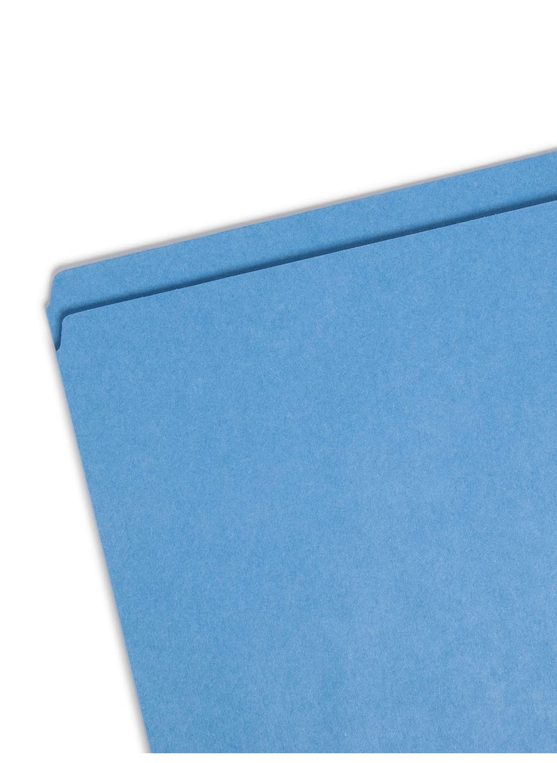 Smead Smead File Folder, Reinforced Straight-Cut Tab, Letter Size, Blue, 100 per Box (12010)  - Image 2