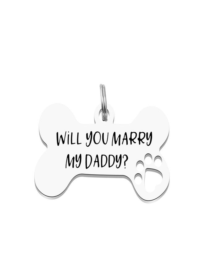 AKTAP Dog Collar Accessories Pet ID Tag Dog Print Jewelry Engraved Will You Marry My Daddy Wedding Day Gift (Dog Collar Accessories Neck) - Image 1