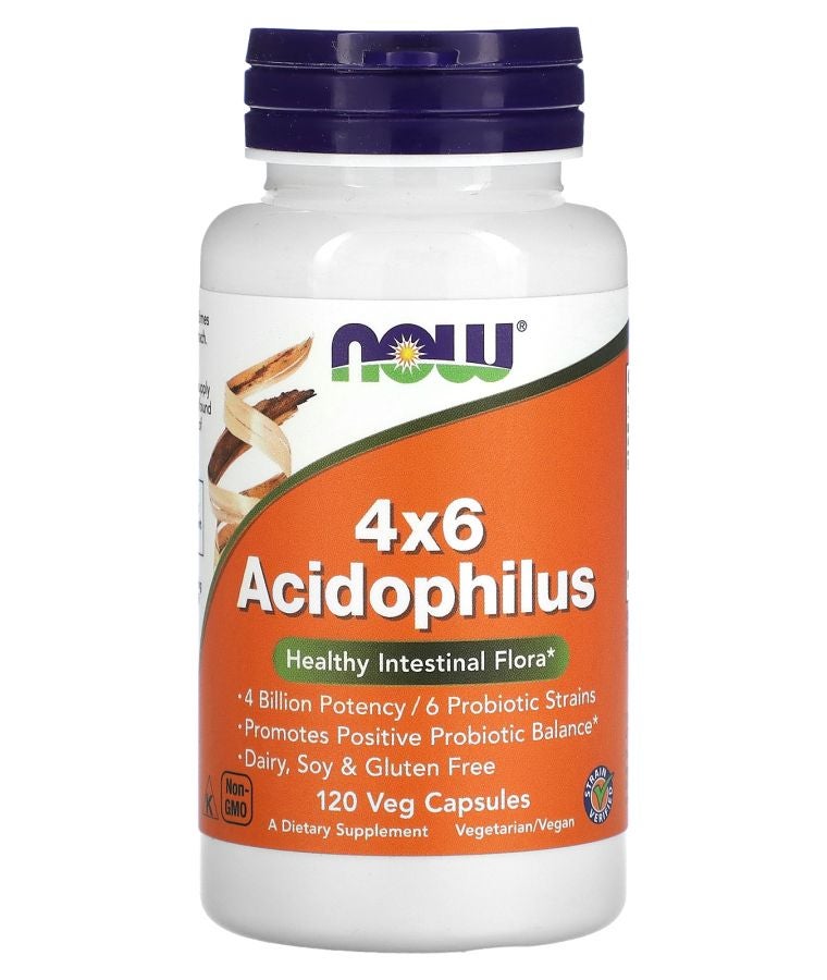 now 4x6 Acidophilus 120 Veg Capsules