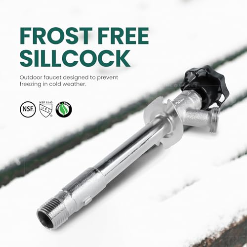 Everflow Midline Valve 8426 Sillcock Pipe Chrome Plated Brass Body Frost 1/2 inch MIP/Sweat Connection and 3/4 inch Hose Bib, 4 - Image 2
