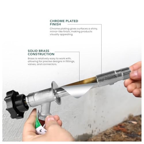 Everflow Midline Valve 8426 Sillcock Pipe Chrome Plated Brass Body Frost 1/2 inch MIP/Sweat Connection and 3/4 inch Hose Bib, 4 - Image 4