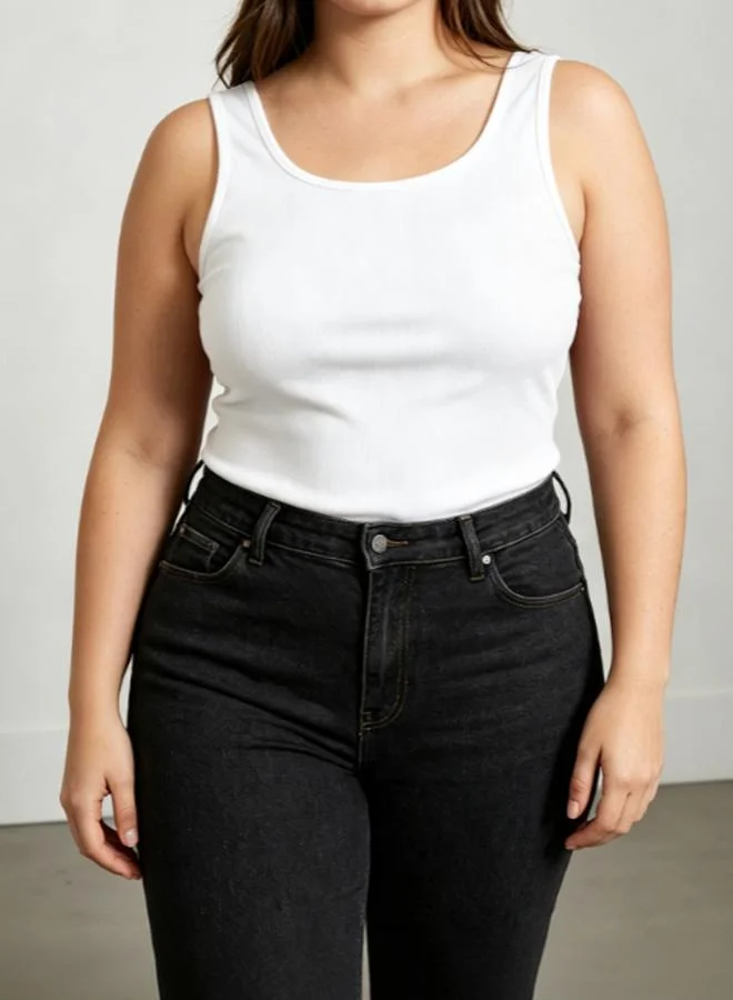 Take Two Plus Size White Sleeveless Top