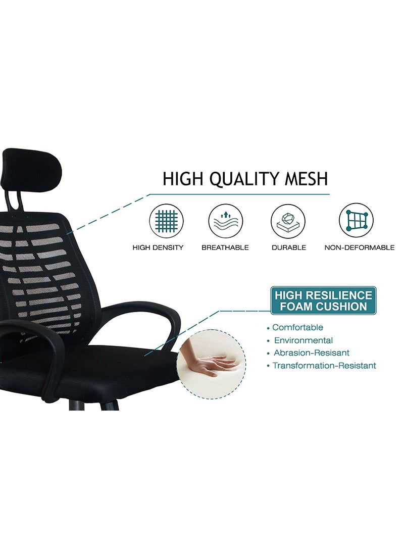 Mahmayi TJ HY-903 High Back Mesh Executive Swivel Office Chair - Black - Image 3