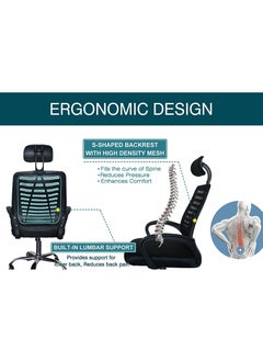 Mahmayi Mahmayi TJ HY-903 High Back Mesh Executive Swivel Office Chair - Black  - Image 4