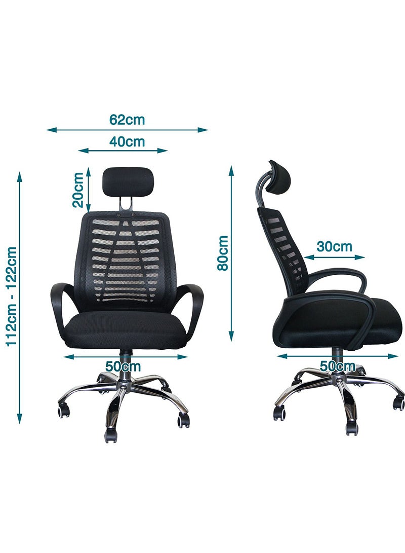 Mahmayi TJ HY-903 High Back Mesh Executive Swivel Office Chair - Black - Image 5