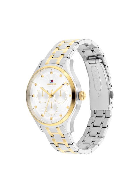 TOMMY HILFIGER ROUND ANALOG WOMEN'S SILVER WHITE CASE WATCH - 1782750