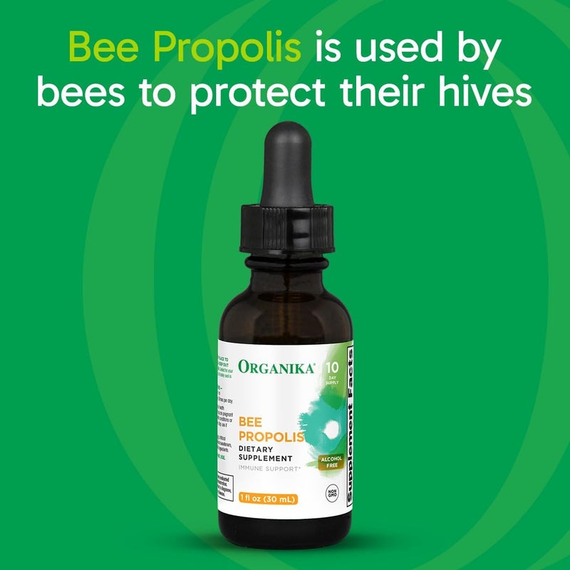 Organika Bee Propolis Tincture 1 oz Vegan Propolis Extract  Throat and Breathing  Free of Gluten GMO  Artificial Flavors  10 Day Prop Drops Supply - Image 2