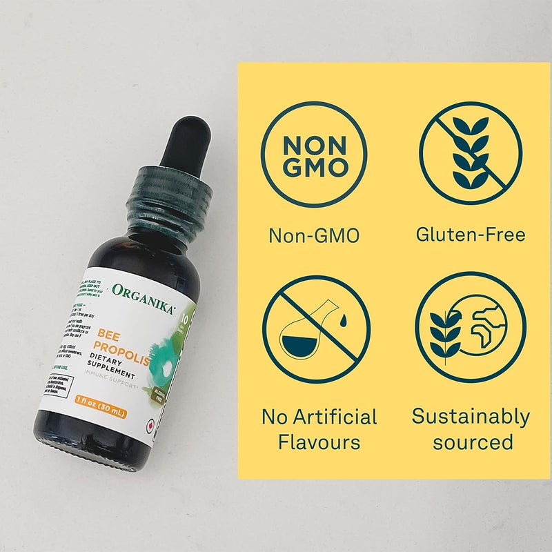 Organika Bee Propolis Tincture 1 oz Vegan Propolis Extract  Throat and Breathing  Free of Gluten GMO  Artificial Flavors  10 Day Prop Drops Supply - Image 4