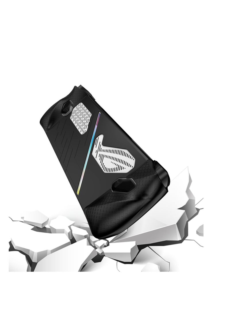 Excefore Non-Slip Soft Silicone/TPU Protective Case Protector, Silicone Case for Rog-Ally Handheld, Game Console Skin Cover for Rog Ally Accessories (Black) - Image 4