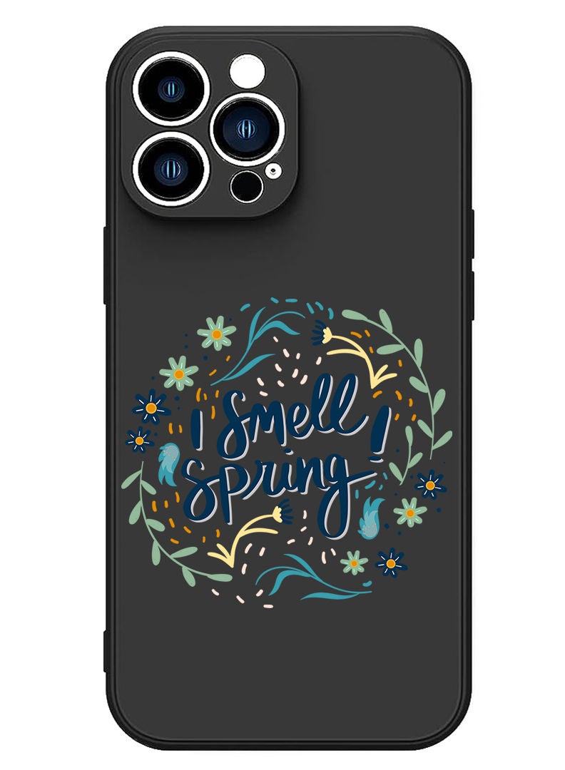 Theodor Protective Slim Fit Case Liquid Silicone Cover with Full Body Protection Anti-Scratch Shockproof Case For iPhone 13 Pro Max Black  - I think my cats like me black copy - Image 1