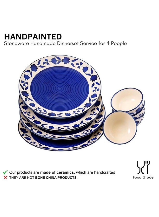 Yourowndcor Floral Ceramic Plates for Dinner with Katoris (8 Pieces, 4 Bowl & 4 Plates, Dishwasher & Microwave Safe) -Dinner Sets Ceramic Bowls Set Dinnerware Sets - Image 3