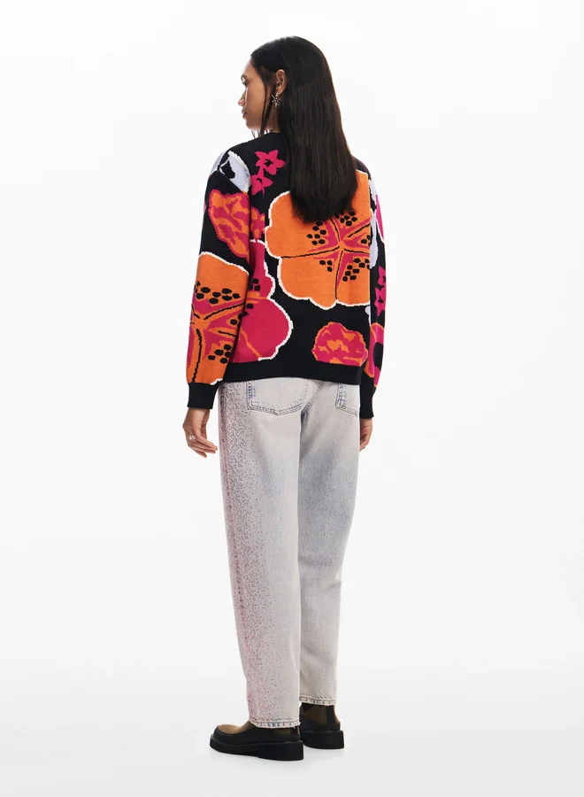 DESIGUAL Floral Sweater