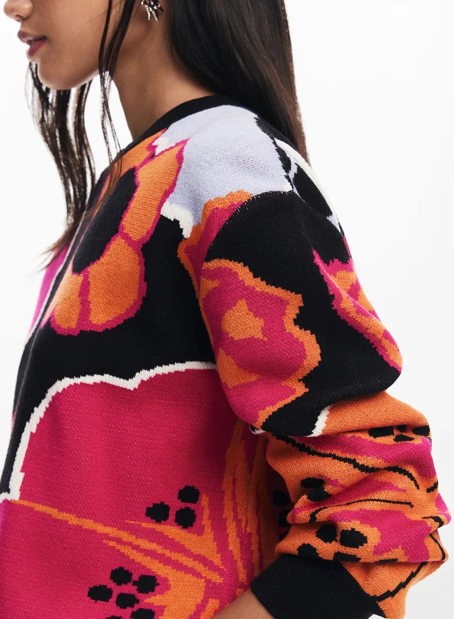 DESIGUAL Floral Sweater