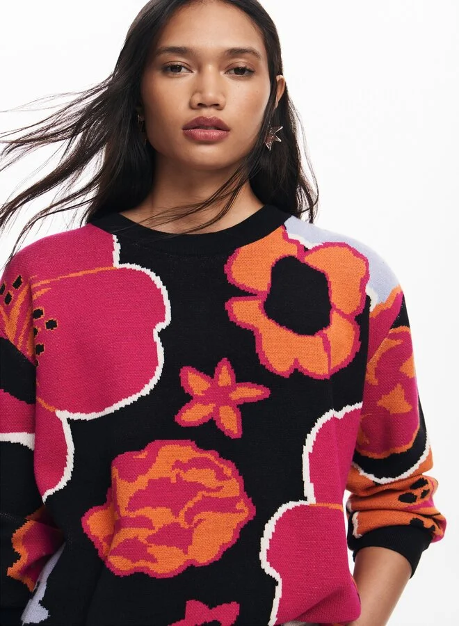 DESIGUAL Floral Sweater