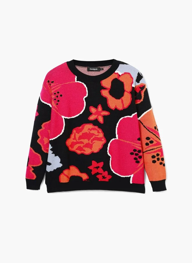 DESIGUAL Floral Sweater