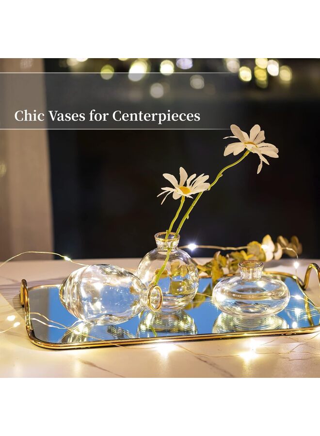 LAMAY 12pcs Glass Bud Vase Set, Small Flower Vases for Centerpieces in Bulk, Mini Vintage Vase for Wedding, Home,Table Decoration - Image 3