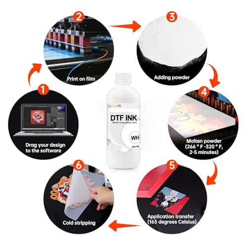 SPLENDIDCOLOR DTF Ink 500ML DTF White Ink Premium DTF Ink Digital Inkjet Ink Refill for Direct to Film Printers Repalcement for Printhead DX5 DX7 5113 XP600 I3200 4720 TX800.1PK - Image 2