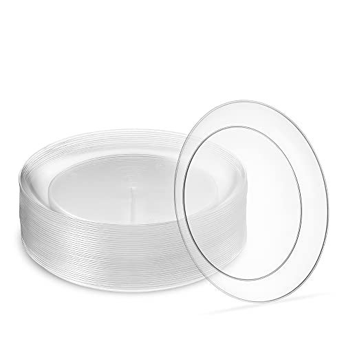 PLASTICPRO 6 40 Pack 6 inch Premium Heavy Weight Crystal Clear Classy Disposable hard Plastic Dessert plates