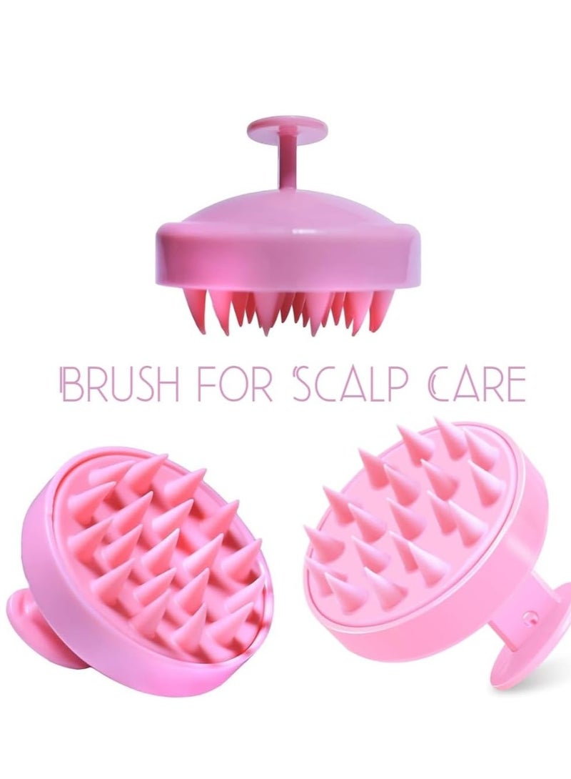 HASANAT ESSENTIALS Hair Scalp Massager & Shampoo Brush Combo Silicone Hair Massager & Scalp Brush - Pink Pink Hair Scalp Massage Brush & Shampoo Massager - Image 2