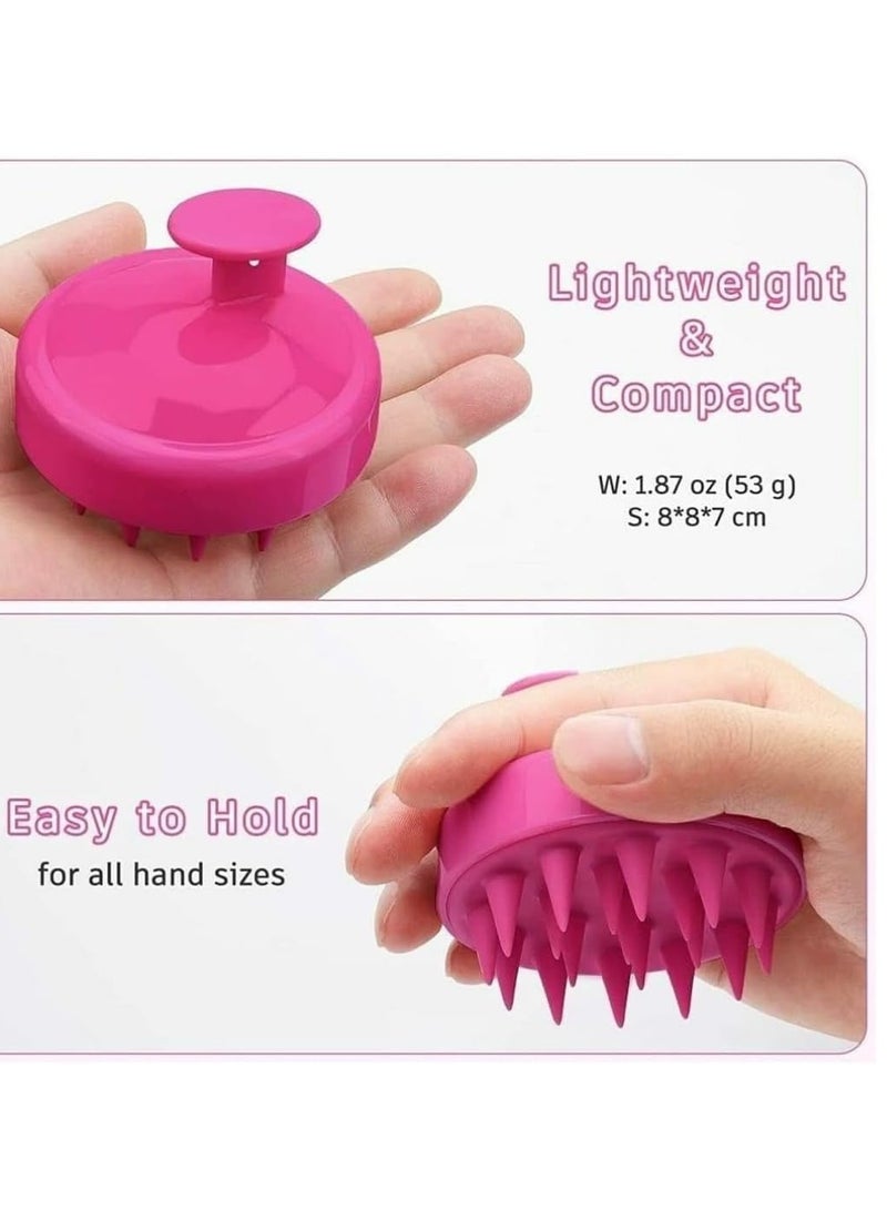HASANAT ESSENTIALS Hair Scalp Massager & Shampoo Brush Combo Silicone Hair Massager & Scalp Brush - Pink Pink Hair Scalp Massage Brush & Shampoo Massager - Image 4