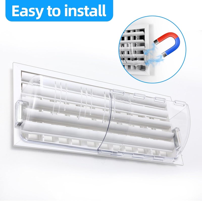 Antimbee 4 Pack Adjustable Magnetic Air Vent Deflector - 8" to 15" Length Fits Vents, Sidewall, Ceiling, Floor Registers - Curved Air Conditioner Vent Cover-Super Strong Neodymium Magnets - Image 4