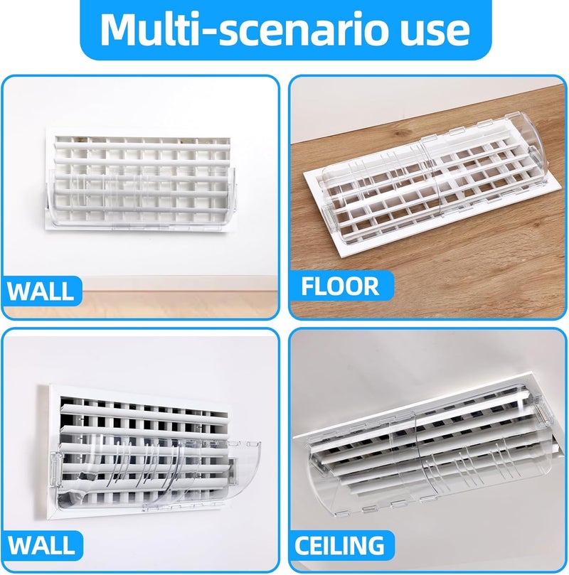 Antimbee 4 Pack Adjustable Magnetic Air Vent Deflector - 8" to 15" Length Fits Vents, Sidewall, Ceiling, Floor Registers - Curved Air Conditioner Vent Cover-Super Strong Neodymium Magnets - Image 5