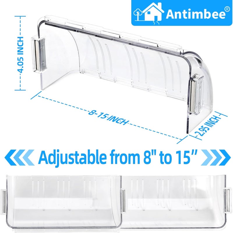 Antimbee 4 Pack Adjustable Magnetic Air Vent Deflector - 8" to 15" Length Fits Vents, Sidewall, Ceiling, Floor Registers - Curved Air Conditioner Vent Cover-Super Strong Neodymium Magnets - Image 2