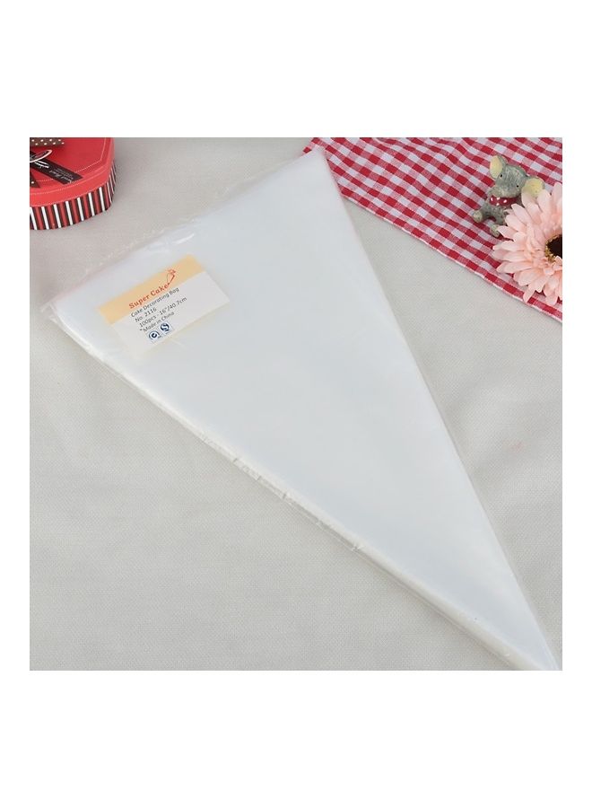 إسكدنيا طقم أكياس تزيين الحلويات للاستخدام مرة واحدة مكون من 100 قطعة شفاف - Image 2