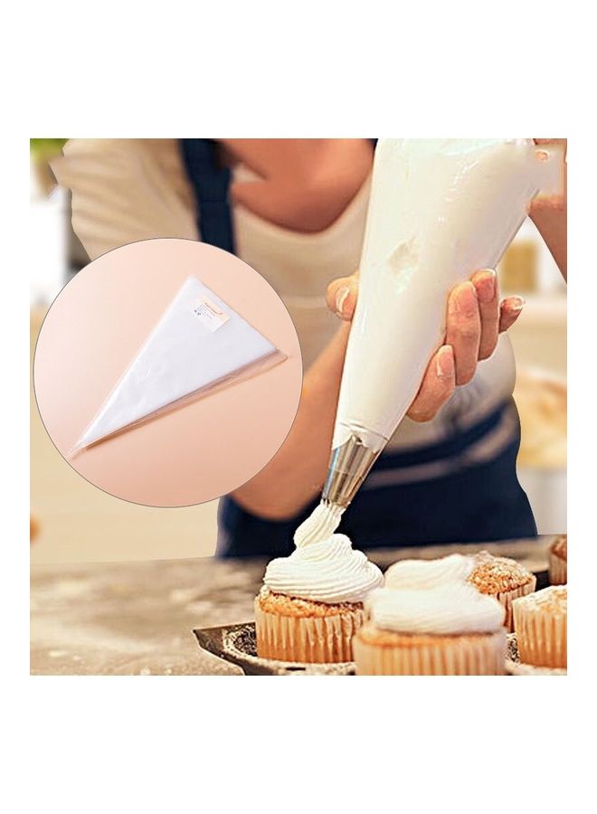 إسكدنيا طقم أكياس تزيين الحلويات للاستخدام مرة واحدة مكون من 100 قطعة شفاف - Image 1