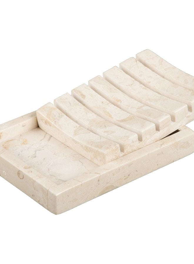 Creative Home Natural Champagne Marble SPA Collection Hand Soap Dish Bar Soap Tray Holder for Bathroom Countertop Kitchen Sink Organize - Image 4