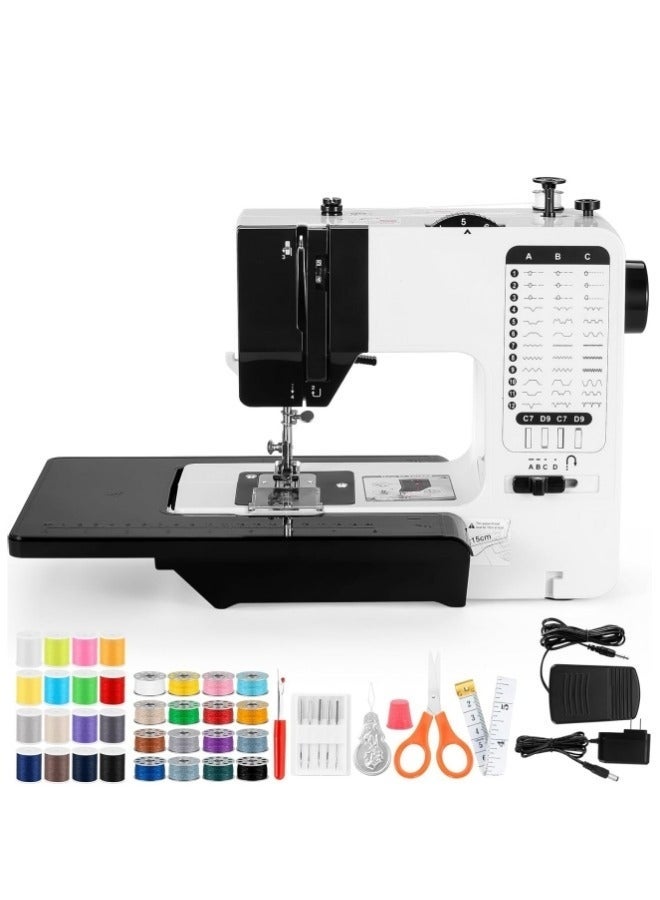 WALALLA Portable Electric Sewing Machine | 38-Stitch Bidirectional Household Sewing Machine with Overlock & Buttonhole function | Multifunctional for Clothing, DIY Projects | Compact and Lightweight - Image 1